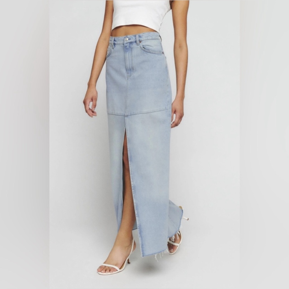 Reformation Tazz Maxi Denim Skirt